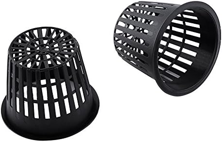 POCREATION 10 macetas de malla, macetas de estanque acuático, cesta hidropónica para lirio y otras plantas acuáticas (negro, suministros de