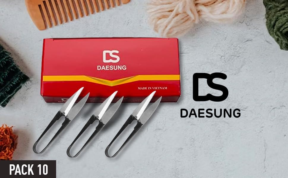 DAESUNG – Juego de 10 tijeras de hilo para coser, tijeras de ganchillo para costura, tijeras de ganchillo, ideales para costura, bordado, tejido,