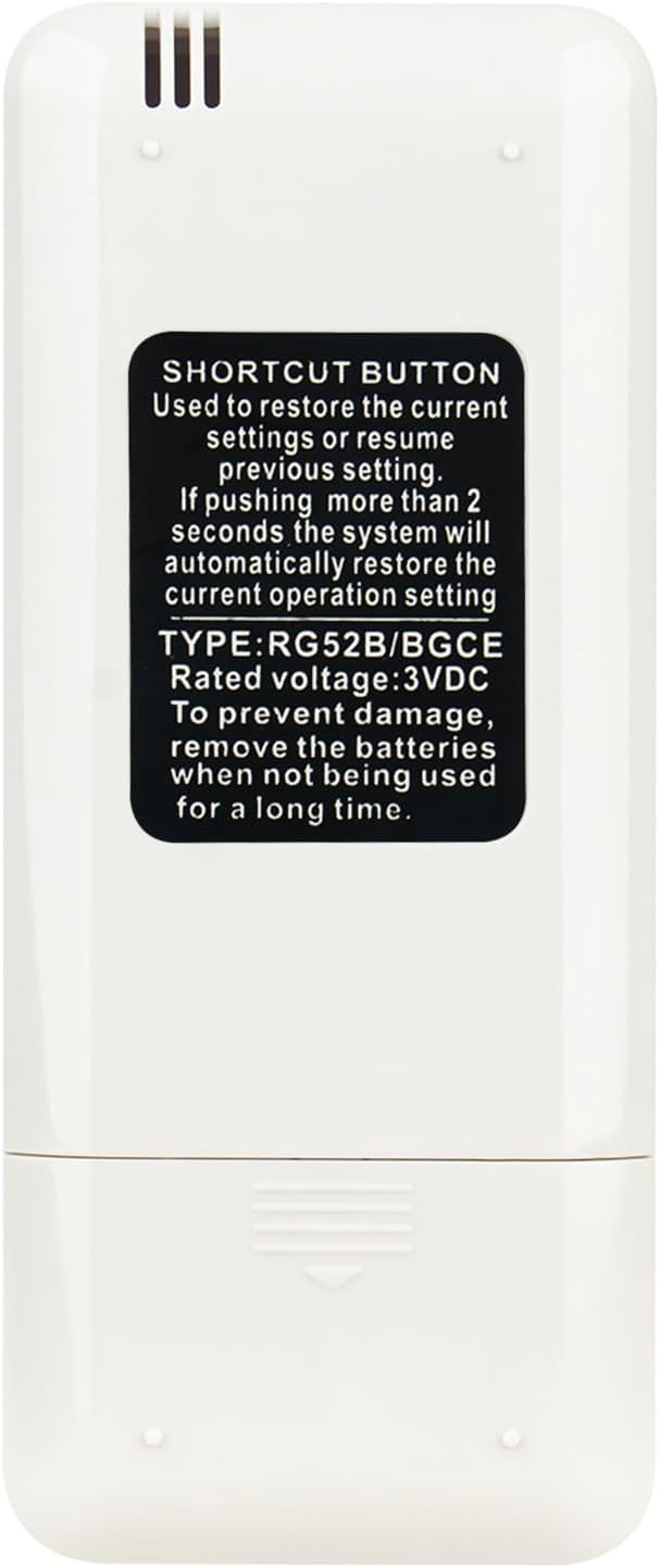 PerFascin Mando a distancia de repuesto RG52BBGCE compatible con Midea Carrier Springer AC Aire acondicionado RG52BBGE RG52BBGF RG52ABGCF RG52BBGEU
