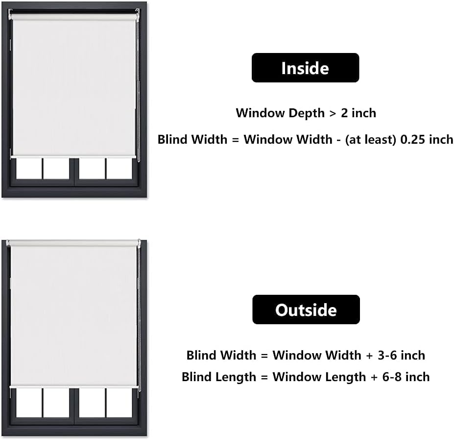 HIDODO Persianas enrollables con filtro de luz para ventanas, persianas enrollables de tela con protección UV para dormitorio, sala de estar, baño y
