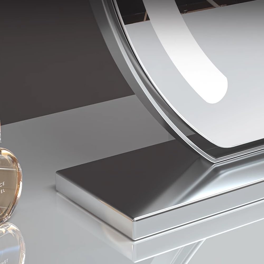 Espejo LED con luz regulable, espejo de maquillaje iluminado, espejo de tocador grande para pantalla táctil, espejo de mesa, espejo iluminado