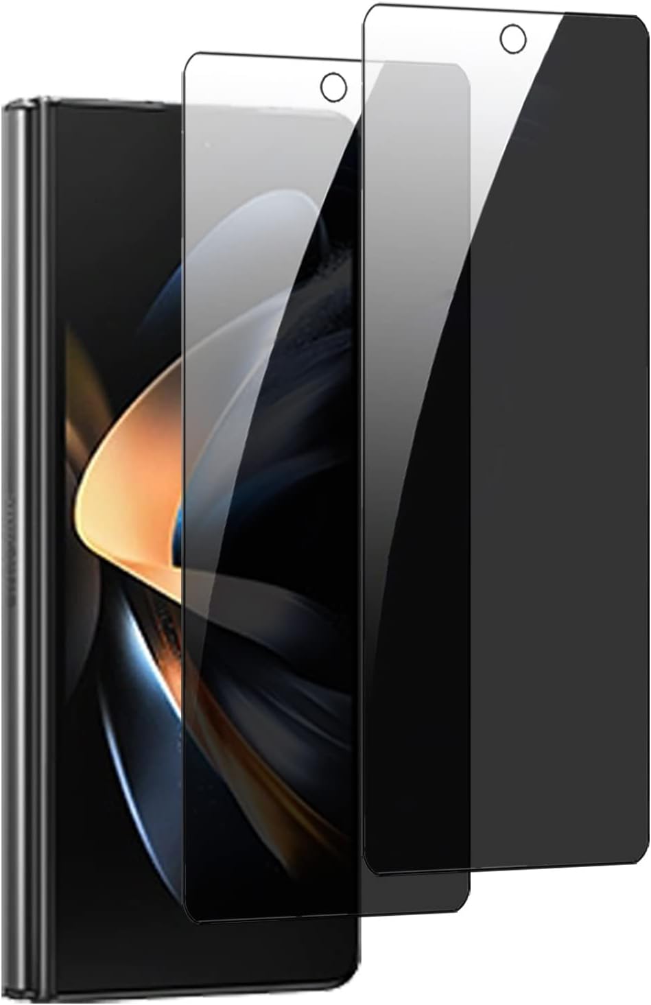 BYIUIHS Paquete de 2 protectores de pantalla de vidrio templado de privacidad diseñados para Galaxy Z Fold 4, antiespía, protector de pantalla de