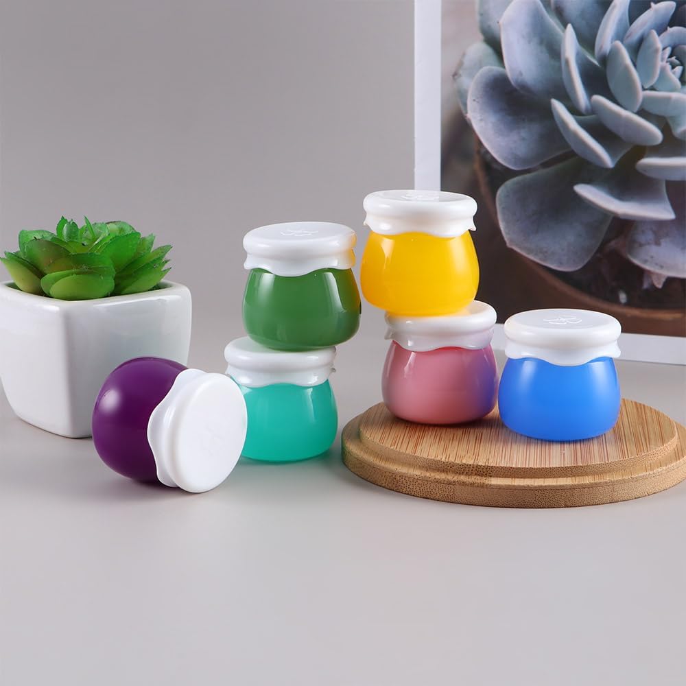 6 recipientes de viaje, frascos de viaje de crema, botellas recargables, tarro de crema facial, forma de fruta, 0.35 oz, accesorios de herramientas