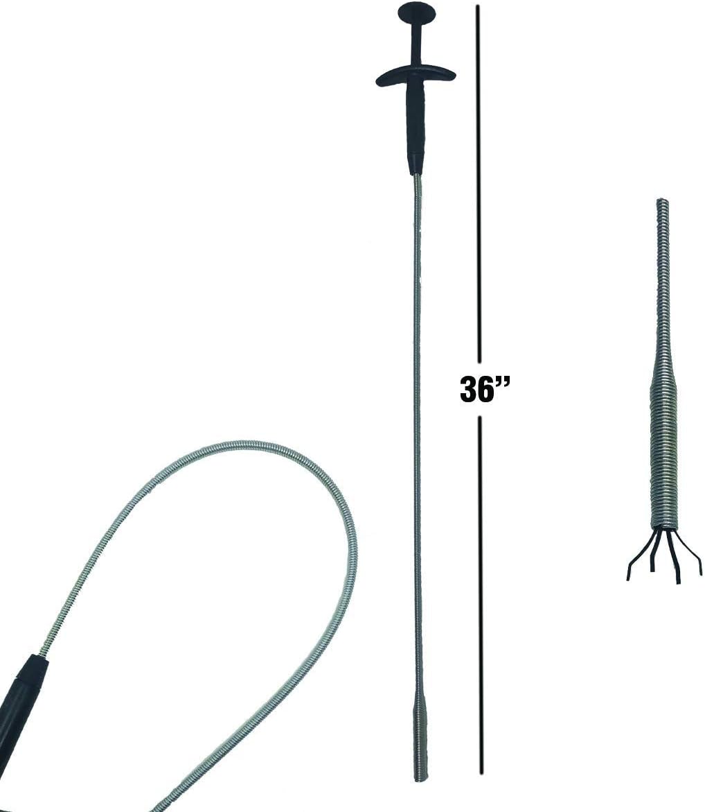 PF WaterWorks GrabEASY – Mango ergonómico de 36 pulgadas, herramienta flexible de recogida de 4 garras, recuperador de joyas, removedor de