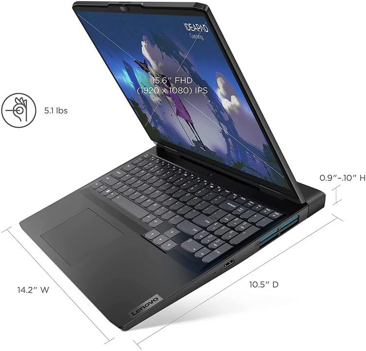 Lenovo Ideapad 3i Gaming 15.6″ (1920×1080) FHD 120Hz Laptop, Intel Core i7-12700H, 32GB RAM 2TB PCIe SSD, gráficos GeForce RTX 3050Ti, teclado