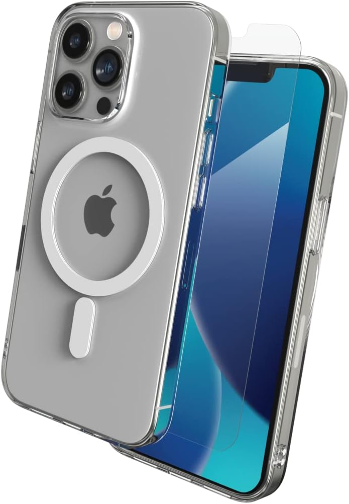 max Protection by ZAGG Protección – Paquete MagSafe funda y protector de pantalla de vidrio templado HD – Hecho para Apple iPhone 13 Pro –