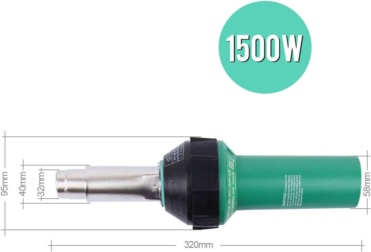 Samger – Pistola de calefacción de aire caliente de 1500 W 110 V, kit de soldador de antorcha de aire caliente de plástico de mano, kit de soldadura