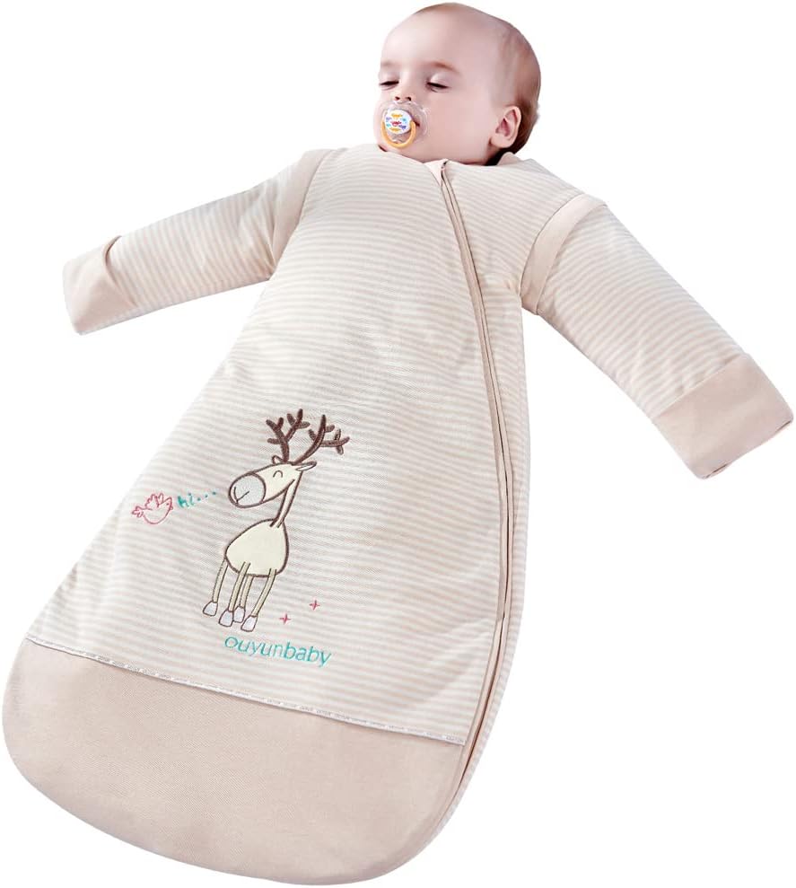 Saco de dormir con cremallera de 3 vías para bebé, niña, niño, unisex, saco de dormir para bebé, 100% algodón, TOG 2.5, manta portátil para bebé