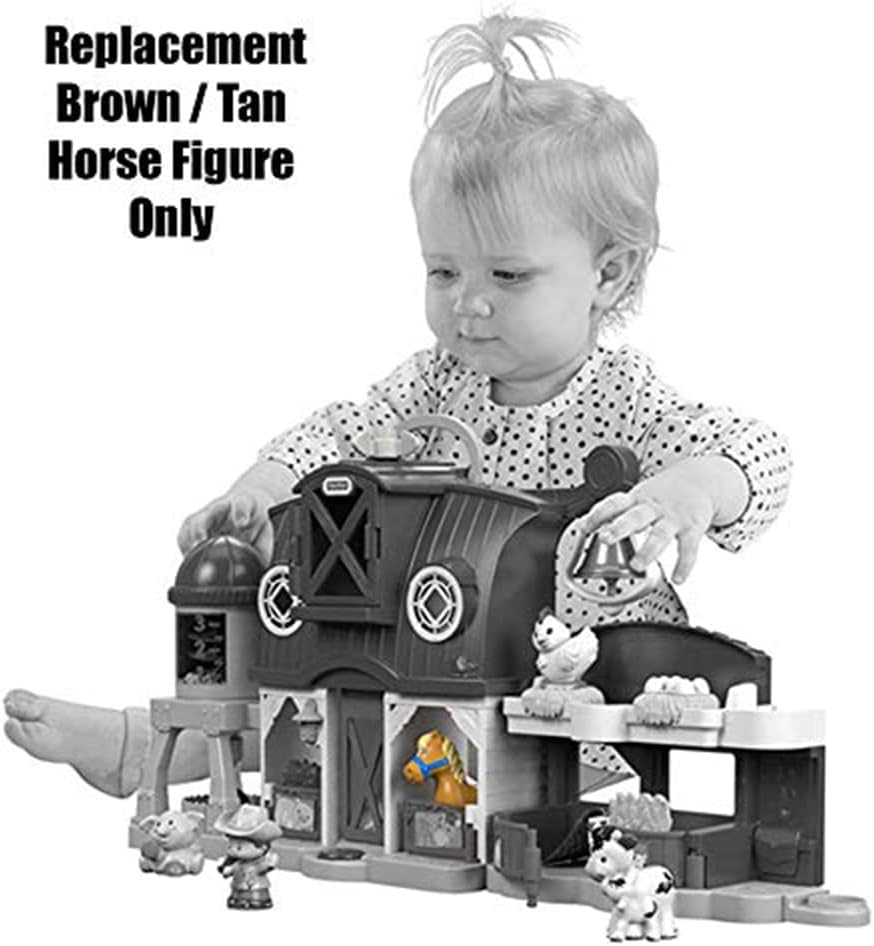 Pieza de repuesto para Little People Animal Friends Caring Farm – DWC31 y CHJ51  Figura de repuesto de caballo marrón bronceado