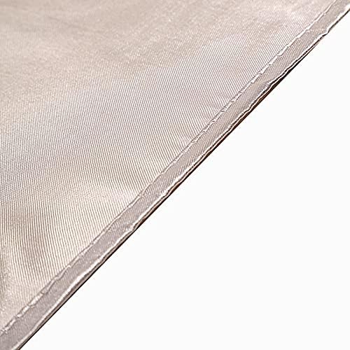 Mantel redondo de satén beige de 120″