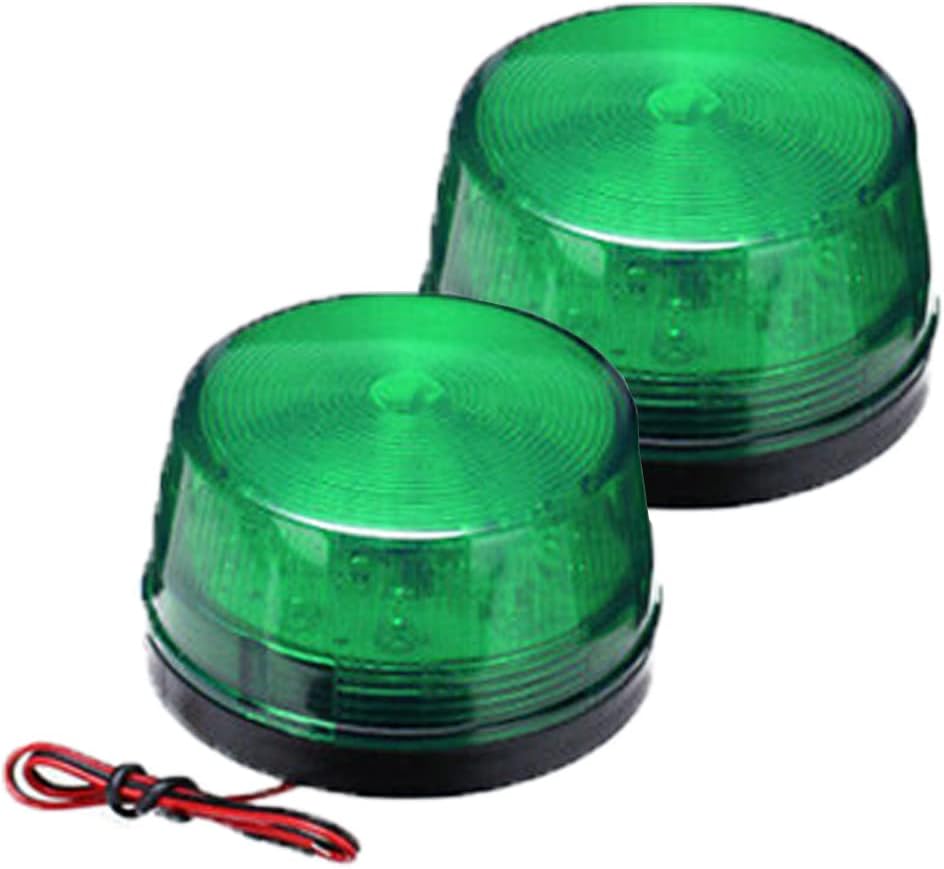 RUNAAJA – 2 luces LED estroboscópicas de 12 V color verde, alarma de emergencia, luz intermitente, lámpara de señal, alarma de seguridad para coche,