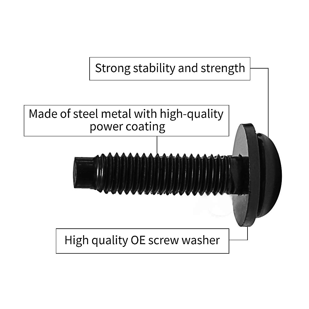 Juego de 6 tornillos Torx M8 extra largos estilo OEM para Jeep Wrangler JK 2007-2018 para soportes de luz LED en pilares, marco de parabrisas,