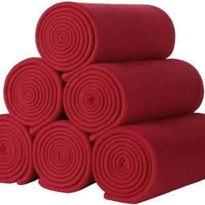 Manta polar (rojo vino, paquete de 6-50 x 60 pulgadas) Manta polar (rojo vino, paquete de 6-50 x 60 pulgadas)