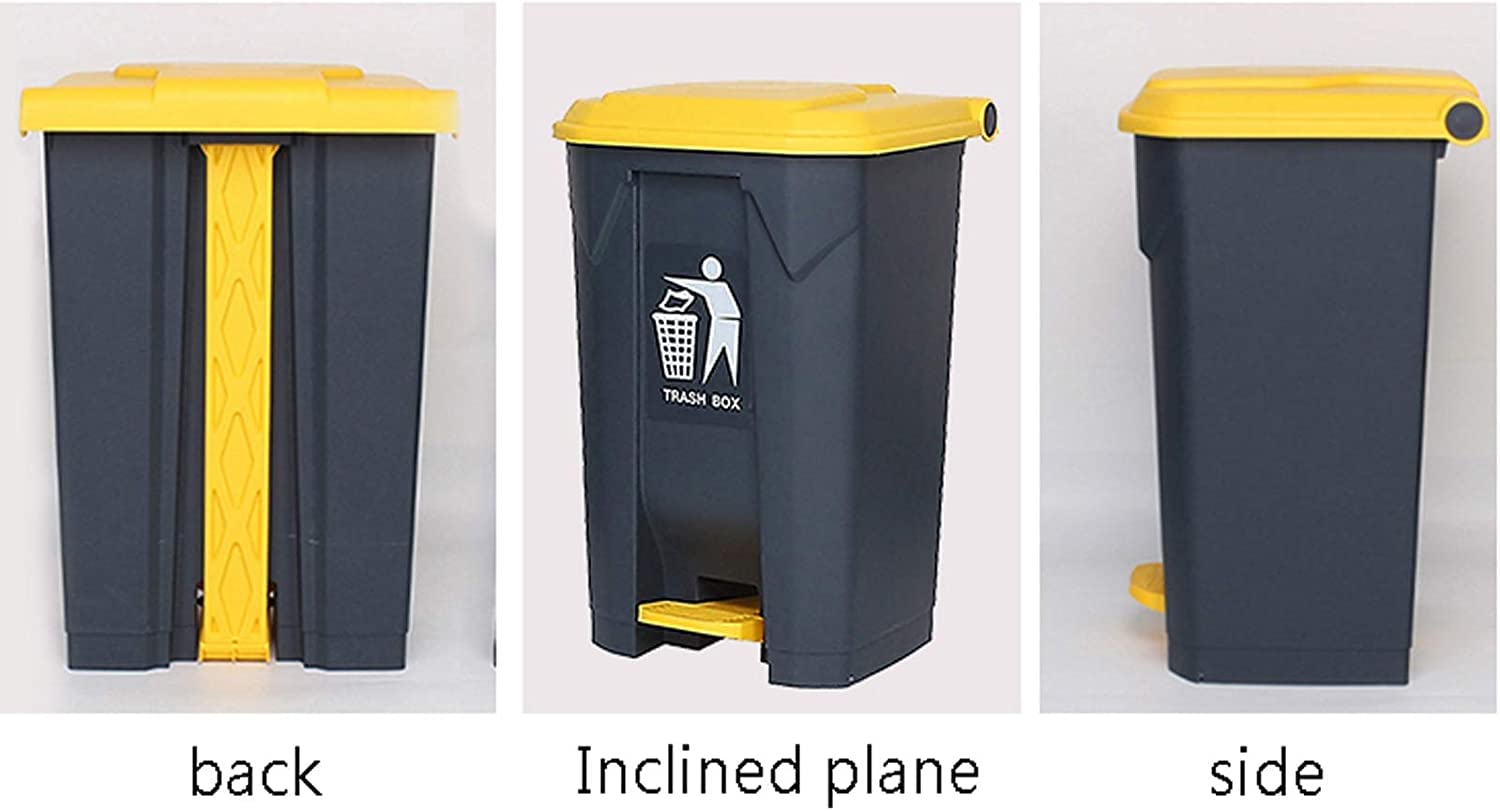 TISTIK Bote de basura de plástico para exteriores, cubo de basura grande tipo pedal comercial para exteriores con tapa de 11.817.9 galones, cubo de