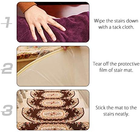 TINTON LIFE Juego de 13 alfombras antideslizantes y lavables con parte trasera de goma antideslizante para interiores, protectores de escalera