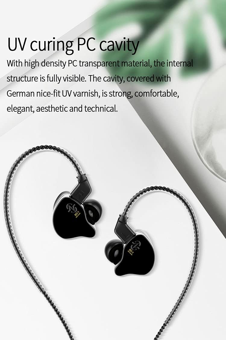 H HIFIHEAR Monitores intrauditivos CCZ Melody 1BA 1DD Auriculares profesionales con cable con aislamiento de ruido, auriculares estéreo de alta