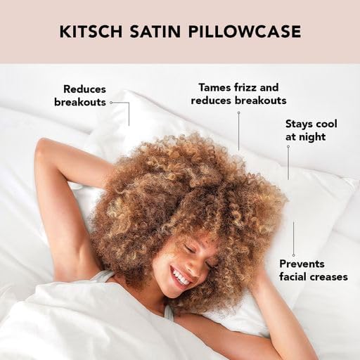 Kitsch Juego de funda de almohada de satén y rizado sin calor satinado con descuento