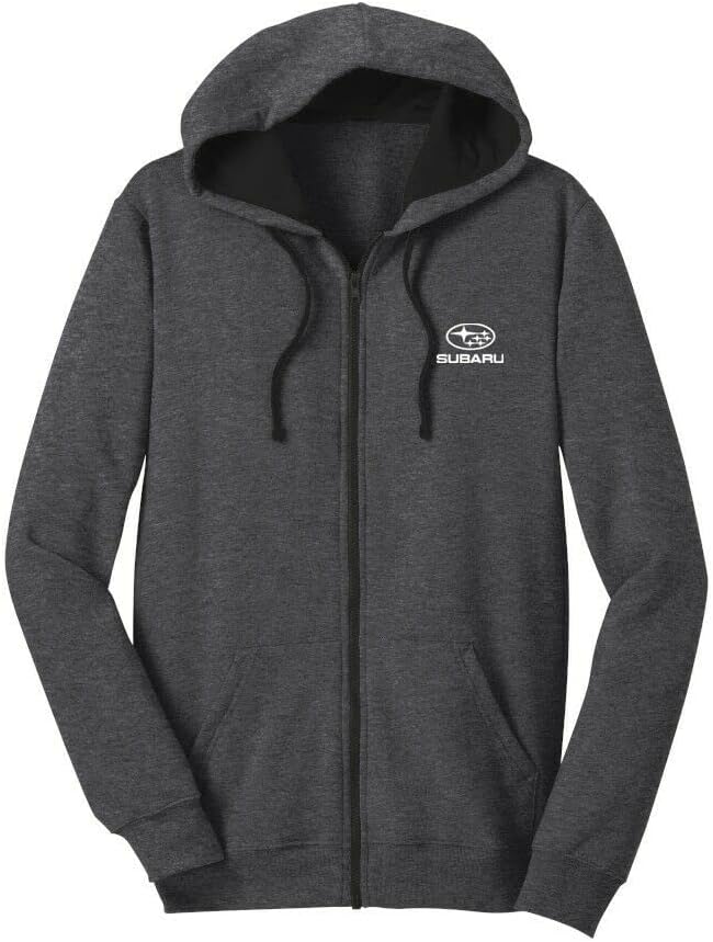 Subaru Sudadera con capucha con cremallera completa de carbón gris oscuro con logotipo Forester Impreza WRX STI Ascent Outback Legacy Crosstrek Brz