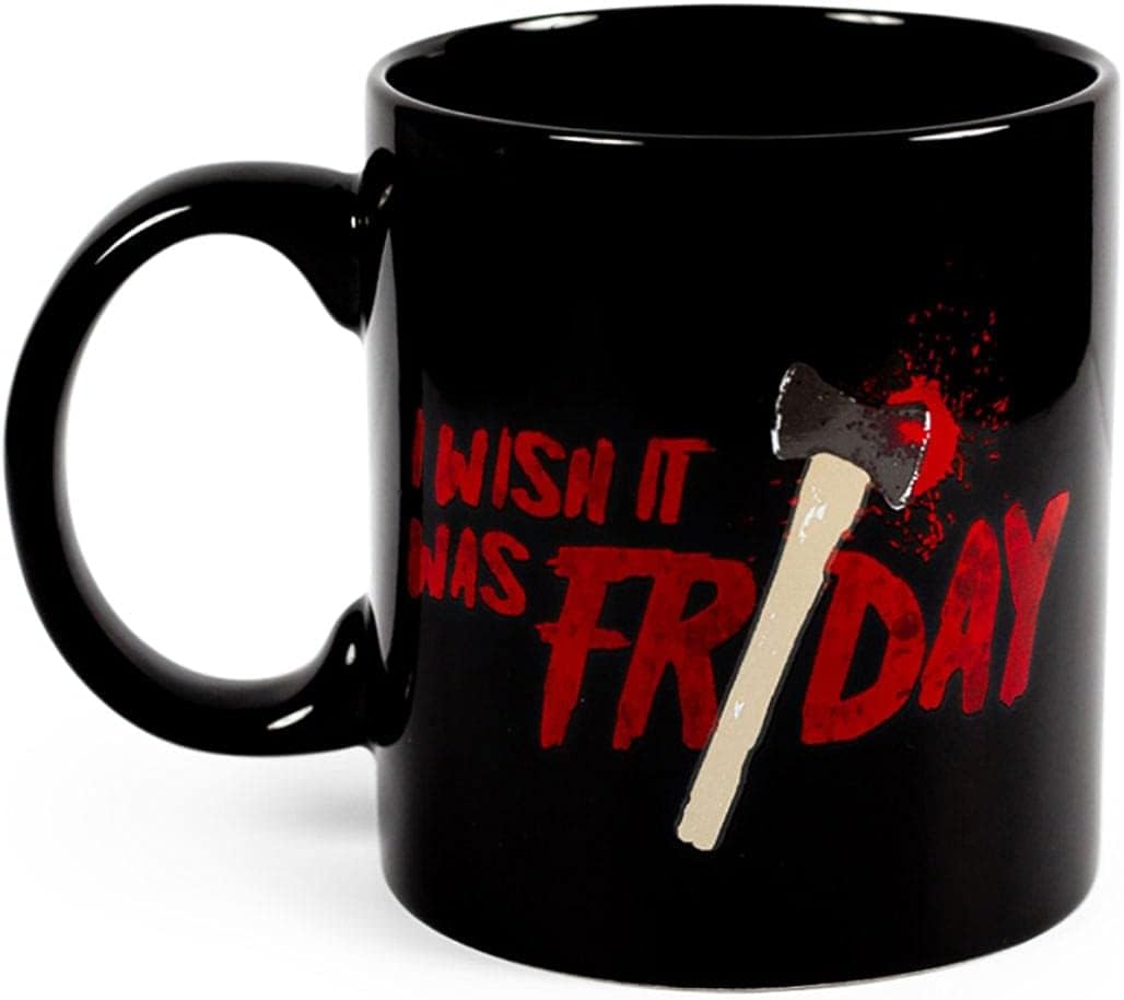 Silver Buffalo Friday The 13th I Wish It Was Friday – Taza de cerámica con capacidad para 20 onzas