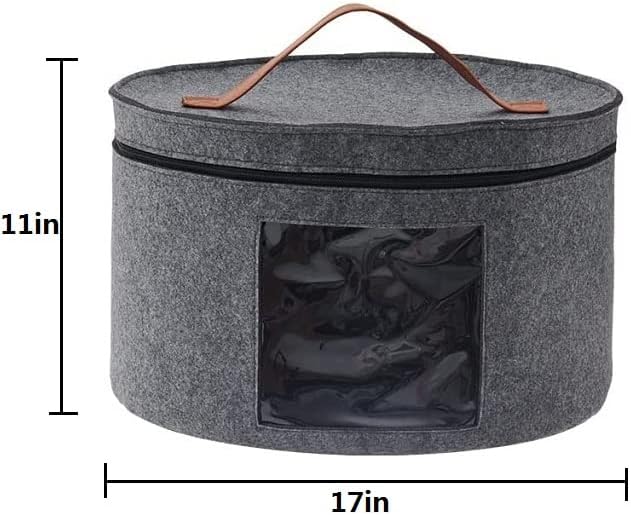 Caja de almacenamiento para sombreros con tapa antipolvo, organizador de sombreros plegable redondo de fieltro Caja de almacenamiento de viaje