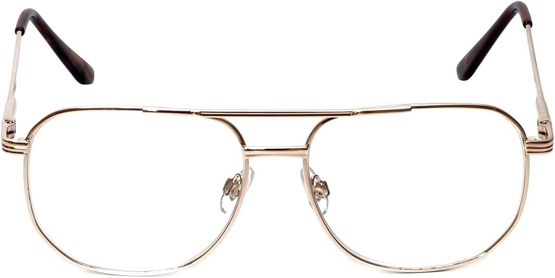 Calabria 1106 – Lentes de lectura de metal con bloqueo de luz azul o lente transparente, para hombres y mujeres, diseño elegante, lectores de