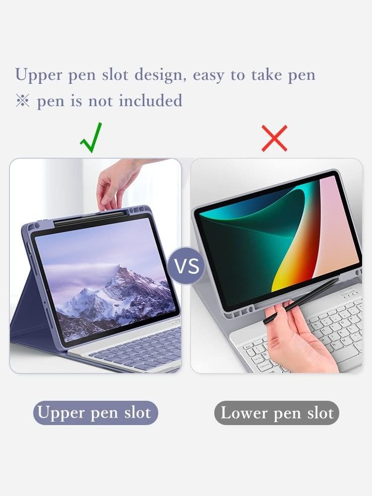 Funda para iPad de 9 8 y 7 generación Air 3 Pro 10.5, teclado inalámbrico a color, magnéticamente desmontable, funda inteligente delgada y ligera