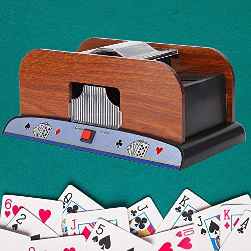 Dioche Barajador automático de cartas, funciona con pilas automáticas de 2 barajas para blackjack, póquer silencioso, fácil de usar, ideal para uso
