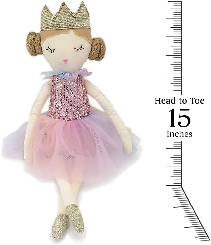 MON AMI Magali Rainbow Princess  Muñeca de peluche suave y elegante de 15 pulgadas, uso como juguete o decoración de habitación, gran regalo para
