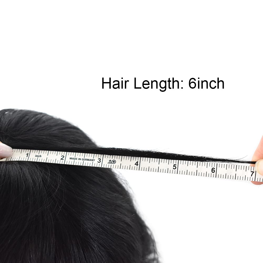 Hair Wonders Toupee de cabello humano para hombre completo polivinílico tupé para hombres, postizos, sistema de reemplazo de cabello inyectado de PU