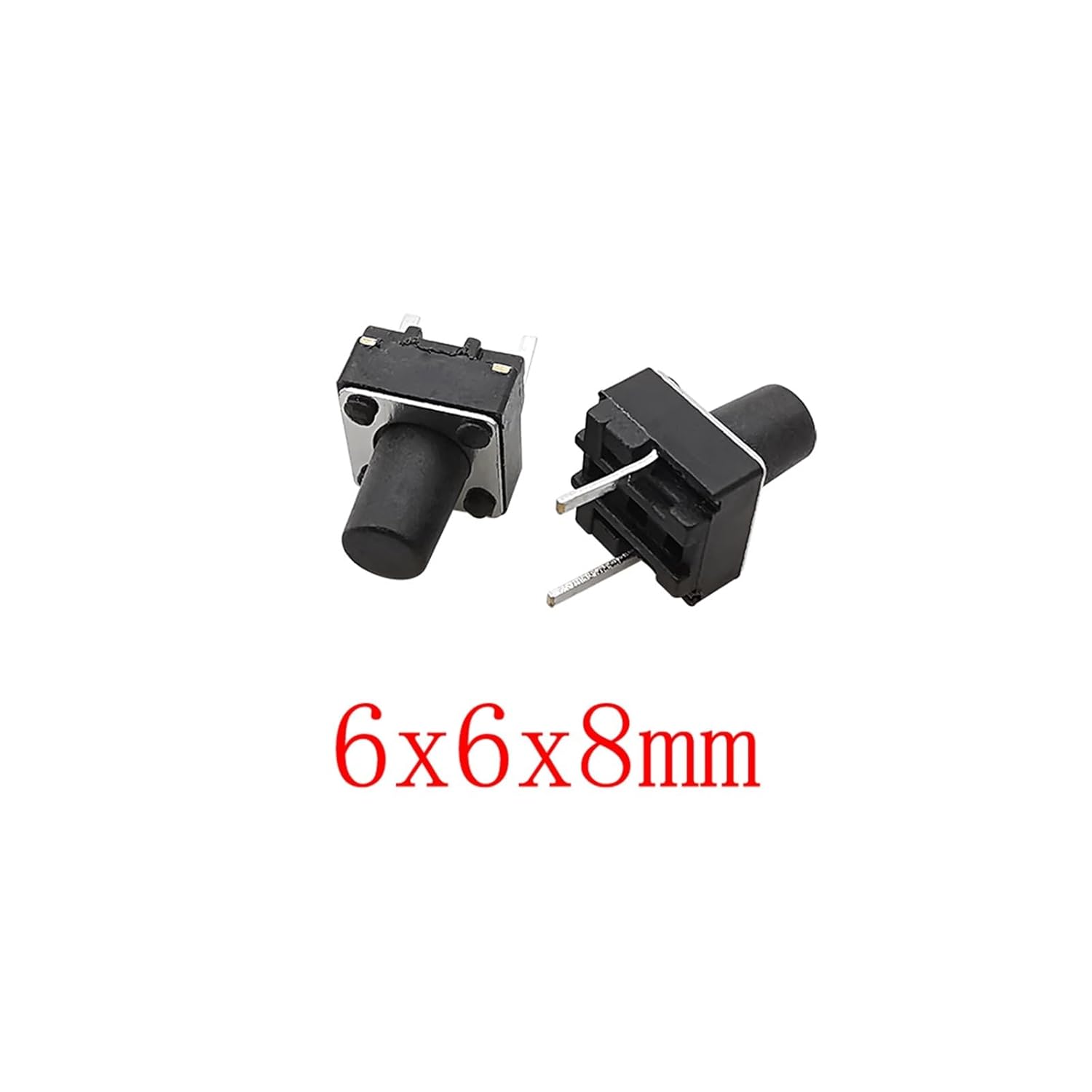 20 interruptores táctiles, tacto momentáneo, 2 pines, 0.236 x 0.236 in, interruptores de botón micro táctil, 0.236 x 0.236 x 0.197 in, 0.236 in,