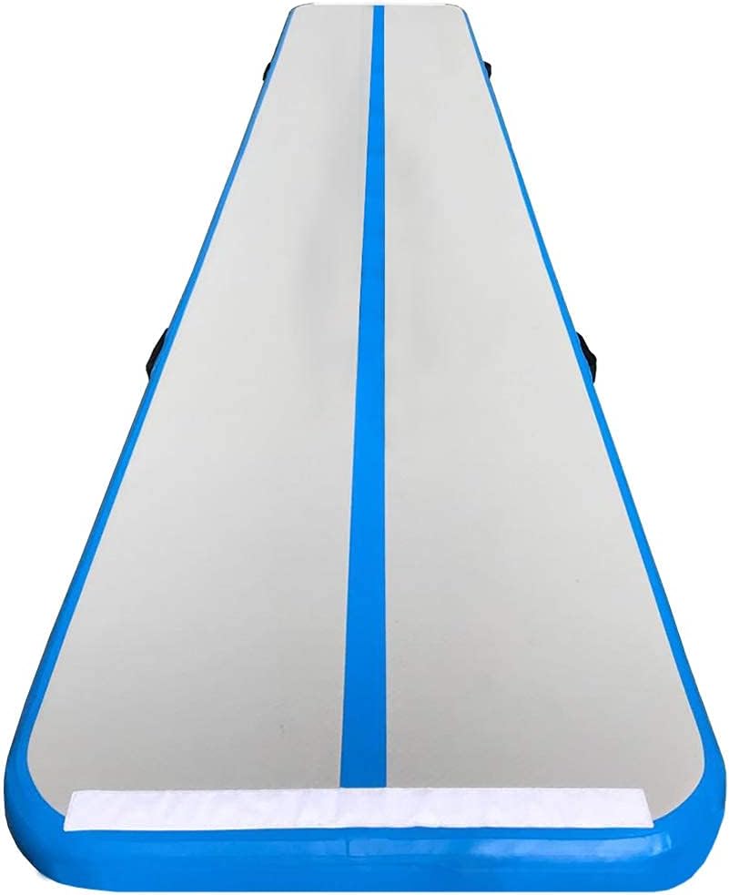 Colchoneta inflable de gimnasia de 10 pies, 13 pies, 16 pies, 20 pies, con bomba para gimnasio, hogar, yoga, entrenamiento, niños, deportes,