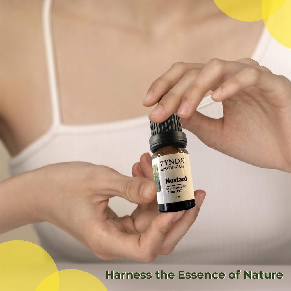 Aceite esencial de mostaza puro y natural, 100% sin cortar – 0.3 fl oz