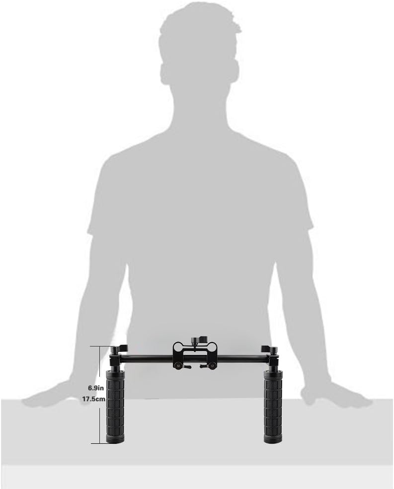 CAMVATE Empuñaduras de mango Montaje de abrazadera de manillar delantero para 0.591 in Rod Support System Shoulder Rig(negro) – 1049