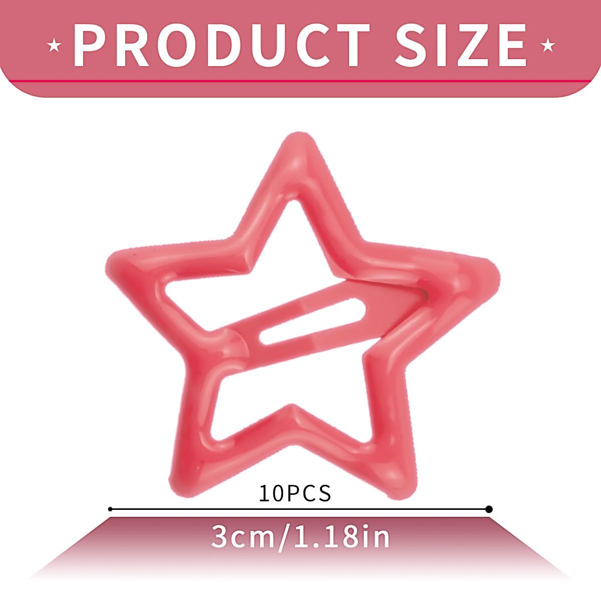 Pinzas para el cabello con diseño de estrellas, bonitos pasadores pequeños Y2K, antideslizantes, huecas, con purpurina, pequeños clips para mujeres