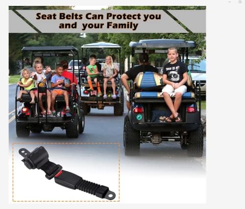 LEAPGOMAX Cinturones de seguridad universales retráctiles para carrito de golf EZGO TXT RXV, Yamaha, Club Car, UTV, ATV (2 juegos)