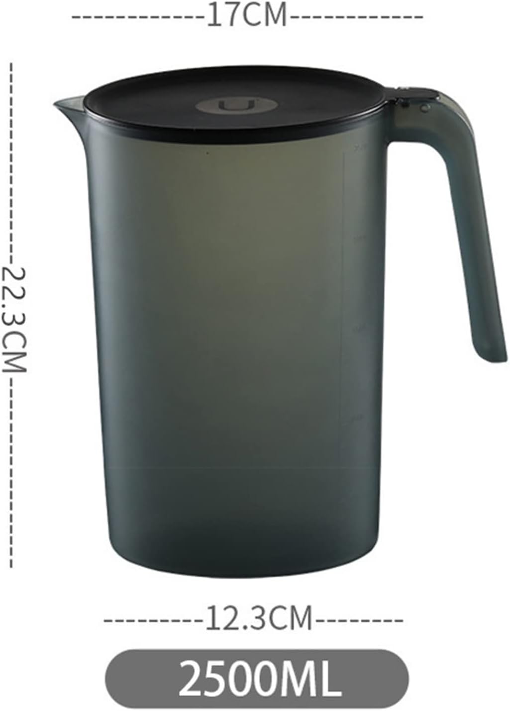 YiZYiF Jarra de plástico de gran capacidad con tapa para bebidas, jarra de agua, jugo, bebida, hervidor de té, bebidas calientes, color negro, 84.5