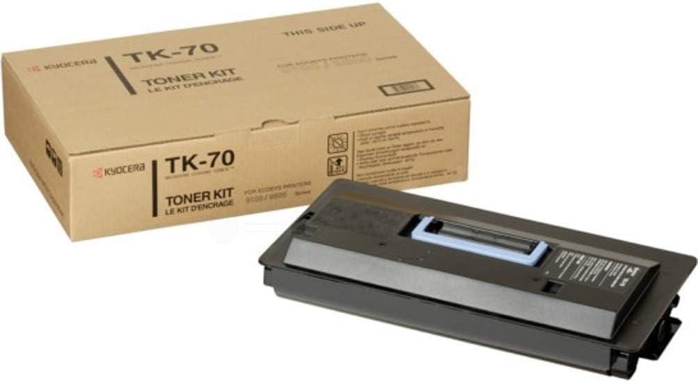 KYOCERA 370AC010 Modelo TK-70 Kit de tóner negro para uso ECOSYS FS-9100DN, 9500DN, 9120DN, 9520DN Impresoras multifuncionales monocromáticas