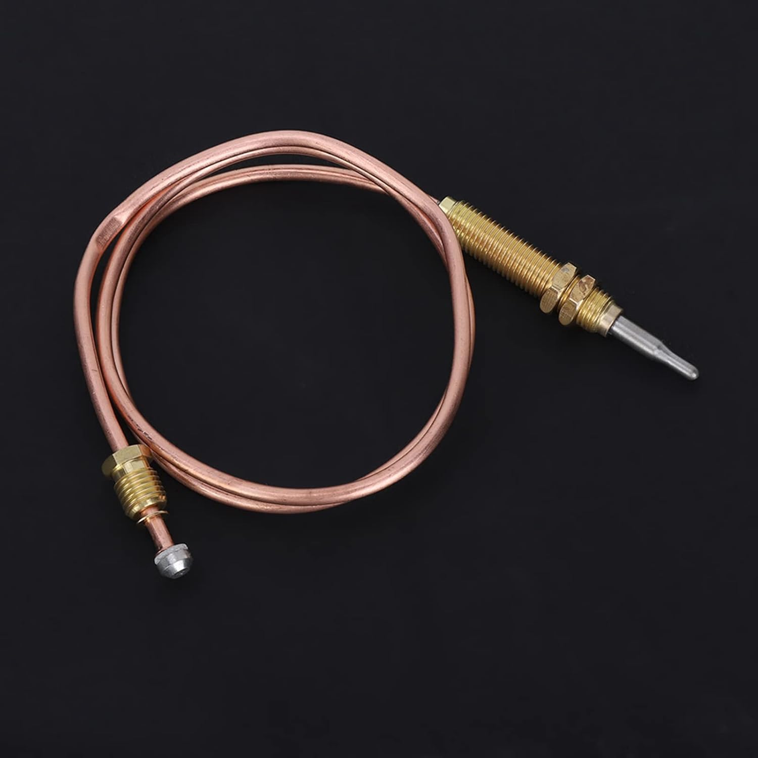 Restokki Piezas de repuesto para fogatas de termopar, rosca M8 para quemador de gas, sonda de termopar de 23.622 in, calentador al aire libre,