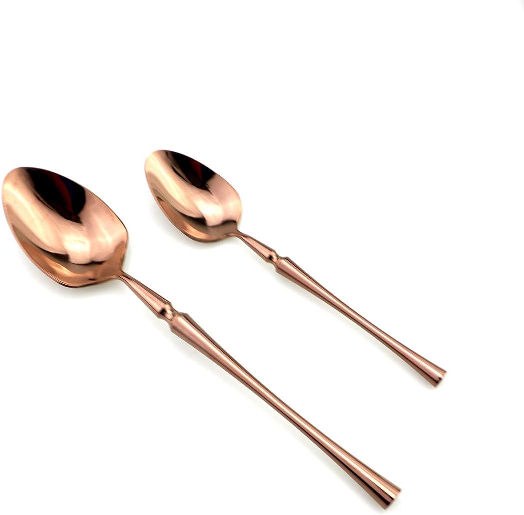 JASHII – Juego de vajilla de lujo de acero inoxidable 1810, juego de 5 piezas, brillante para restaurante, vajilla de cubiertos, 4