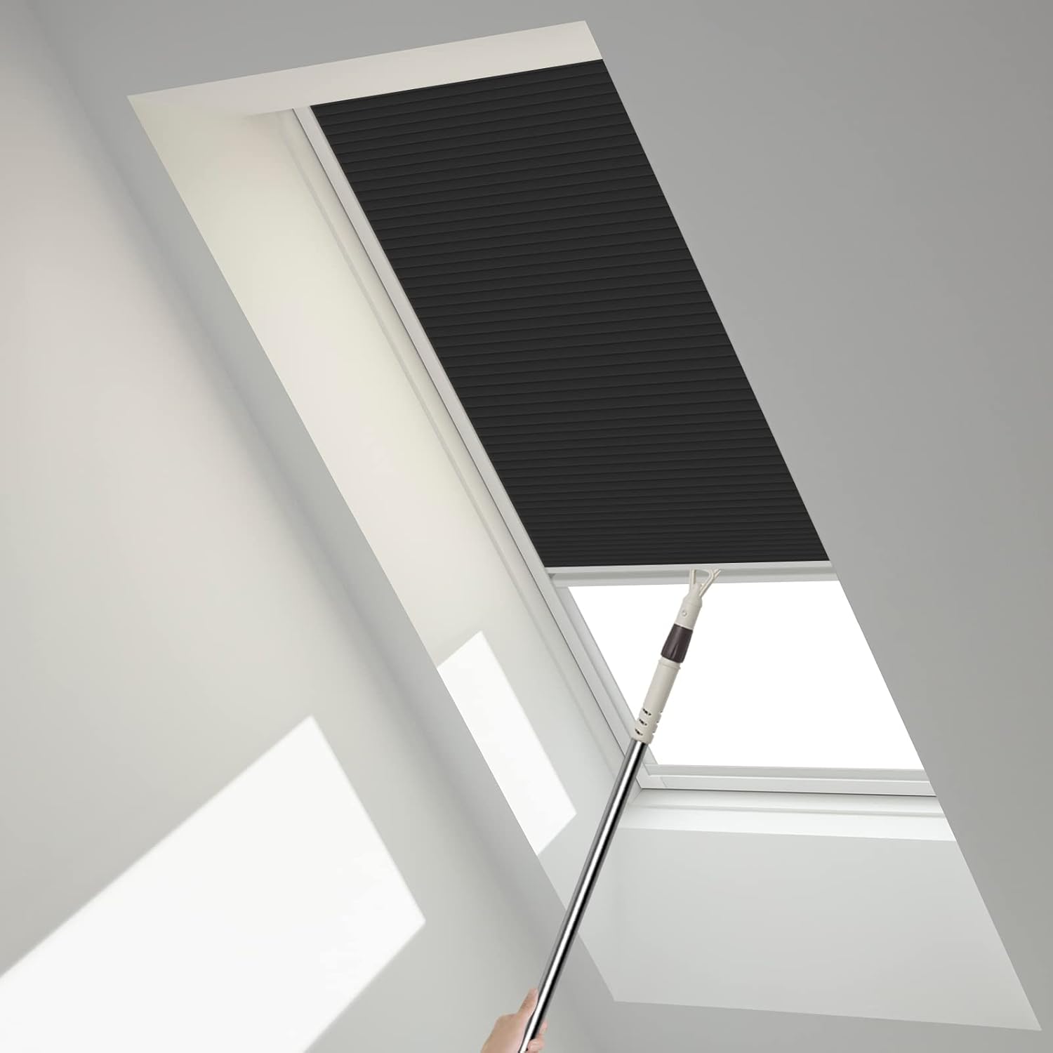 MaKefeile Persianas opacas para ventana, persianas celulares sin cordón, para oscurecer la habitación, persianas de nido de abeja, techo adecuado,