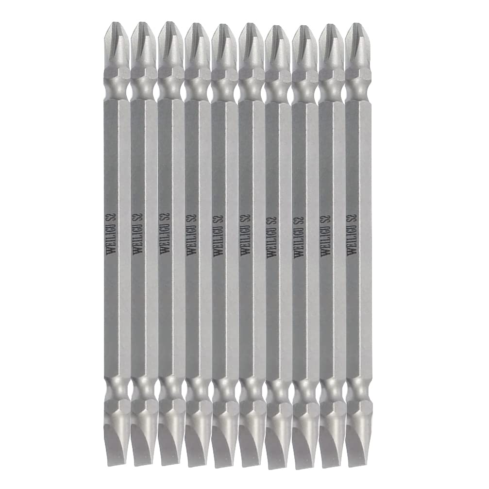 PH2SL6 – Puntas magnéticas de doble extremo, herramienta eléctrica S2, vástago hexagonal de 14 de pulgada de longitud, 10 unidades