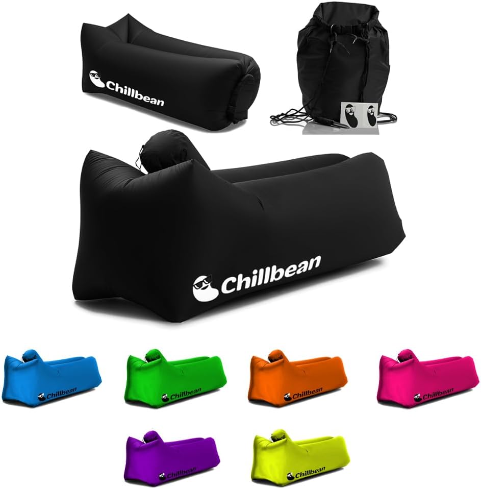 Tumbona inflable, tumbona inflable con almohada, sofá inflable de playa, sofá de nailon de una sola capa antifugas para acampar al aire libre,