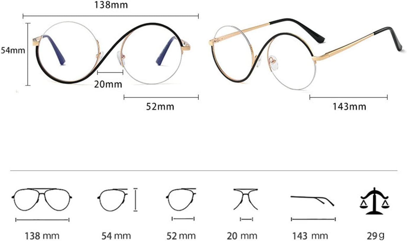 Gafas de bloqueo de luz azul redondas únicas para mujeres y hombres, gafas retro con marco de metal para computadora, antifatiga ocular