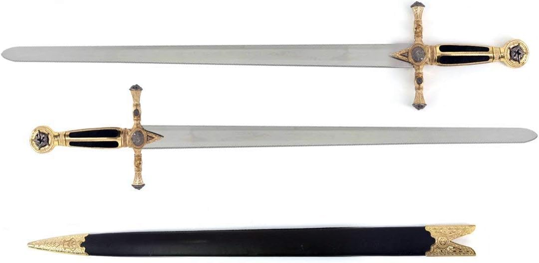 Espada de cruzada medieval de 33 pulgadas (83.8 cm) con vaina, elige tu estilo