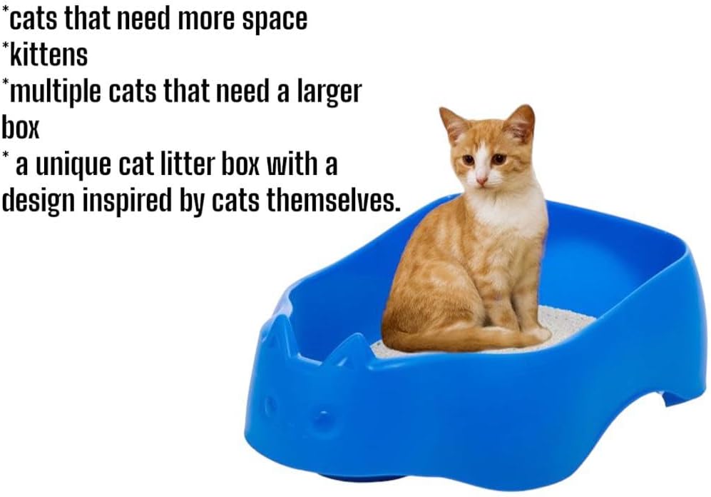 CAT FACE – Caja pequeña, caja de arena duradera para gatos, libre de BPA (negro)