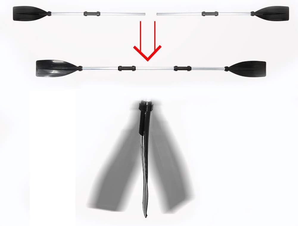 TOPINCN Aleación de aluminio ligero acanalado hoja kayak paletas barco remos para todo tipo de actividades acuáticas