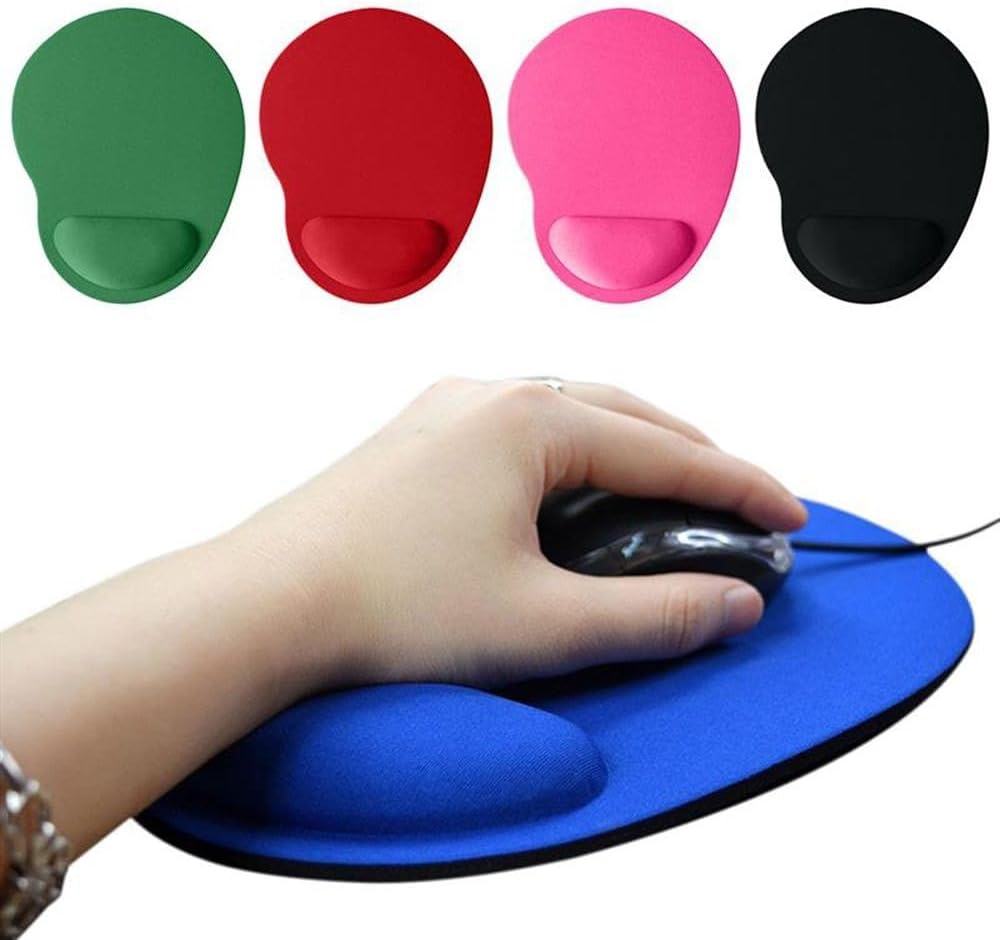 Alfombrilla de mouse con reposamuñecas, alfombrilla de mouse de EVA para juegos, base de goma antideslizante para laptop, PC, oficina, trabajo (gris)