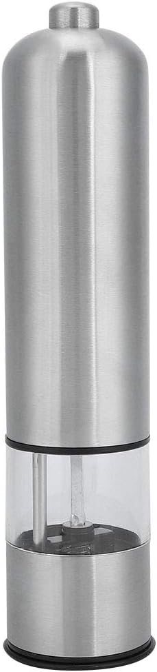 Molinillo de especias de 8.9 x 2.0 x 2.0 pulgadas, molinillo de acero inoxidable, molinillo de sal ligero, molinillo eléctrico, para cocina del hogar