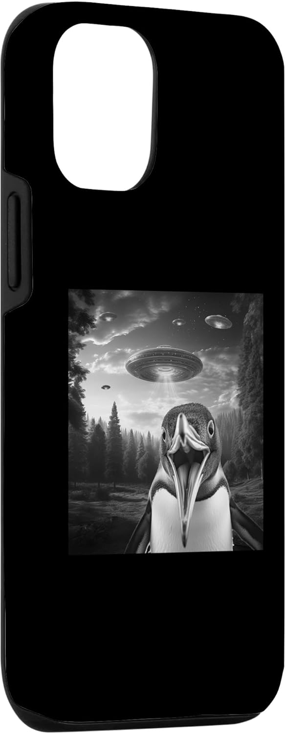 iPhone 1212 Pro Alien UFO Selfie Penguin Spaceship Weirdcore Funny Case