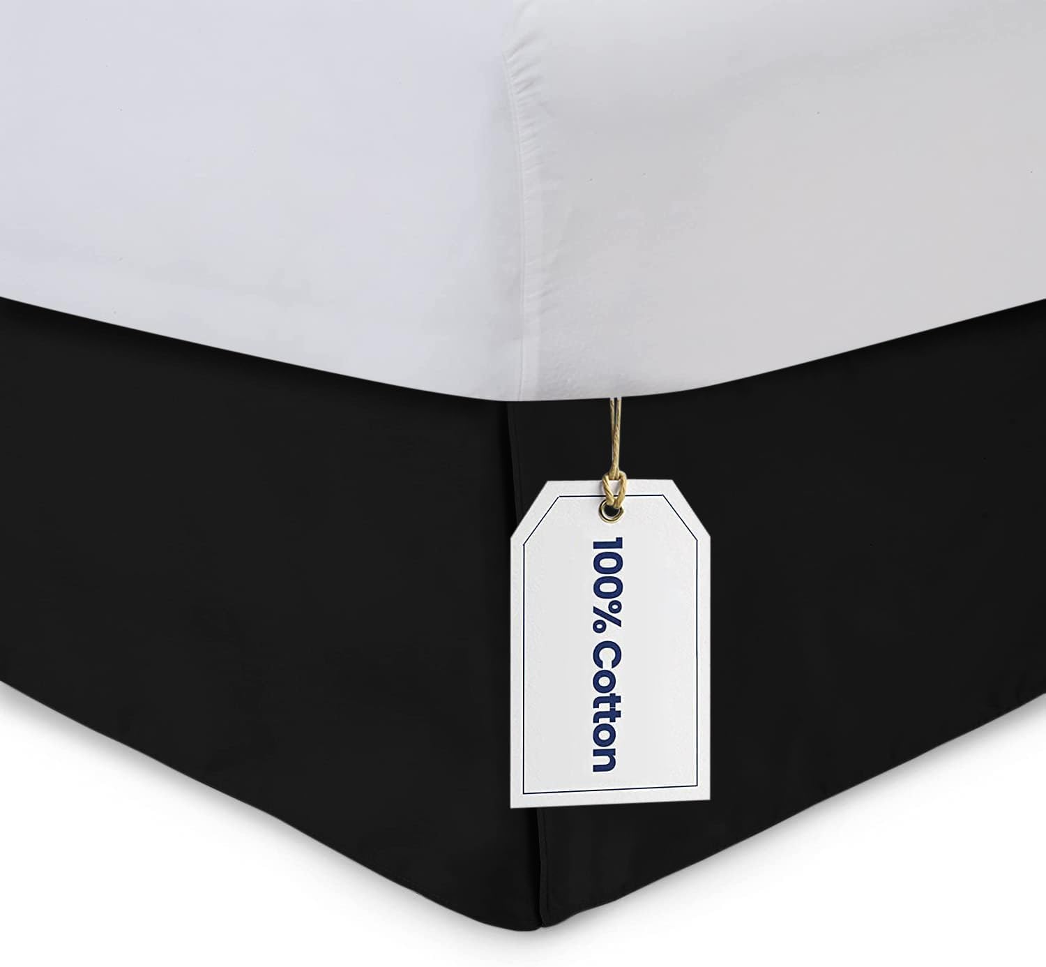 Cotton Metrics Linen Falda de cama de algodón egipcio 100% de calidad hotelera de 800 hilos, longitud de caída de 16 pulgadas, tamaño King, color